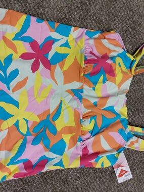 Lands' End Floral Tankini Swim Top